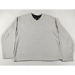 Gap Sweatshirt Mens Large Gray V Neck Soft Fleece Pullover Loungewear Casual